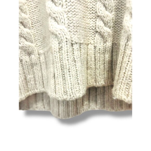 M&S Collection Beige Wool Blend Cable Knit Bobble Sweater Womens Size 6 Medium - Picture 8 of 14